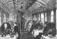 European dining car. No rye bread, to the disappointment of travelling Russian nobility.