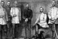 Alexander II with his military entourage during the Balkan War.